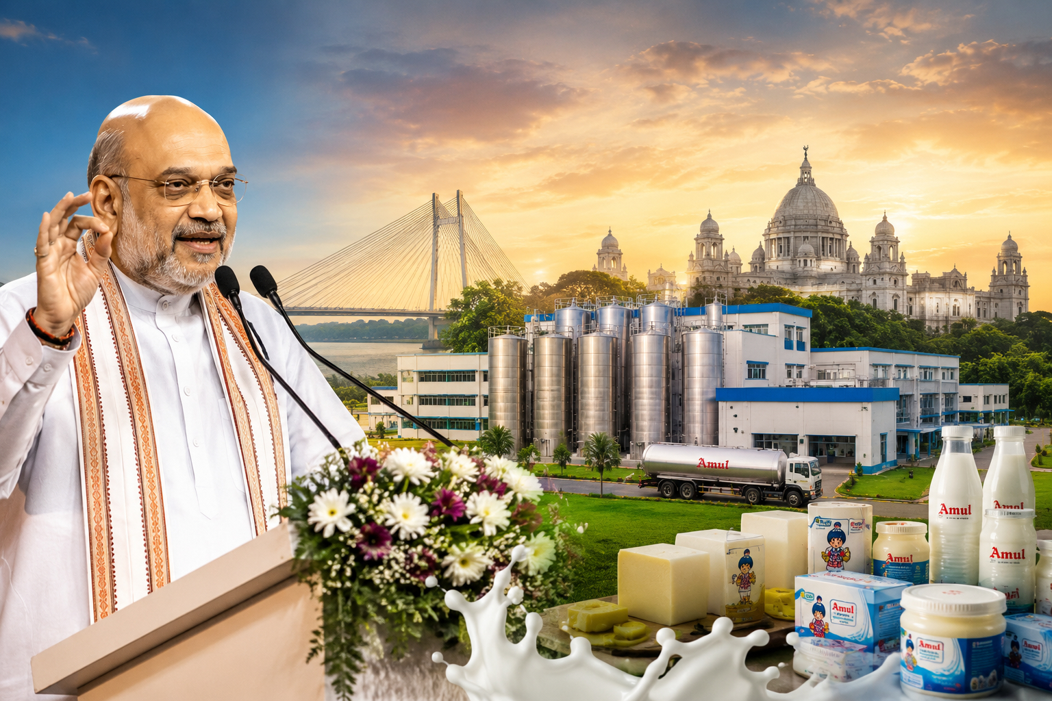 বাংলায় ৭০০ কোটির আমুল প্রকল্প, ‘সোনার বাংলা’র বার্তা শাহর