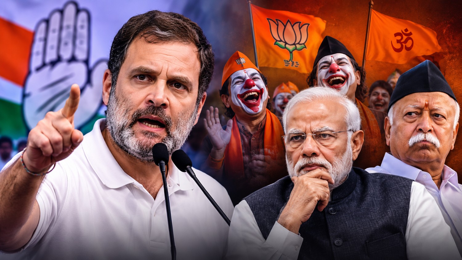 বিজেপি–আরএসএস ‘জোকারদের দল’, কটাক্ষ রাহুলের; ‘অহংকারী, অপরিণত’ বলে পাল্টা বিজেপি