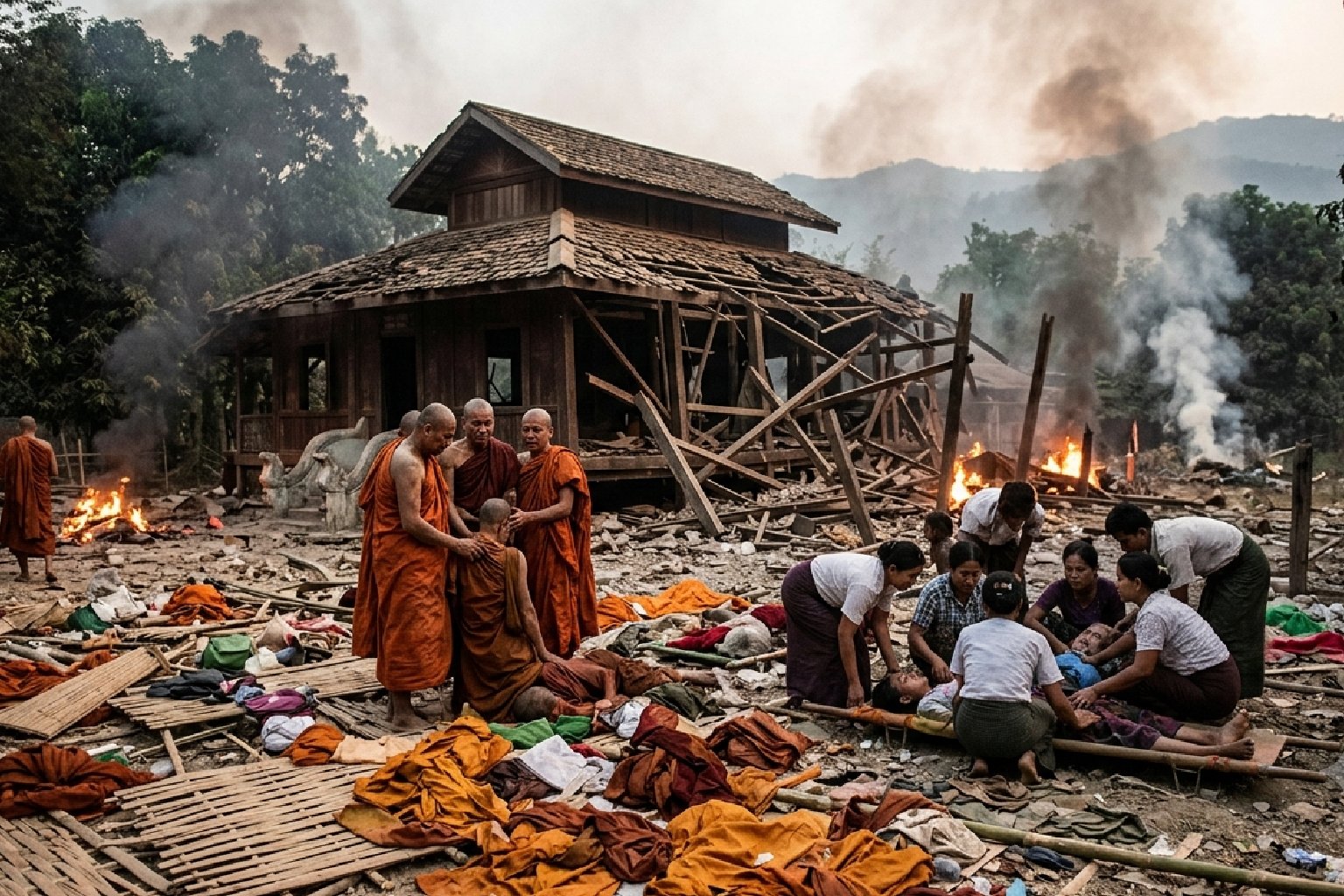 ধ্যানশিবিরে বোমা, নিহত ১৪