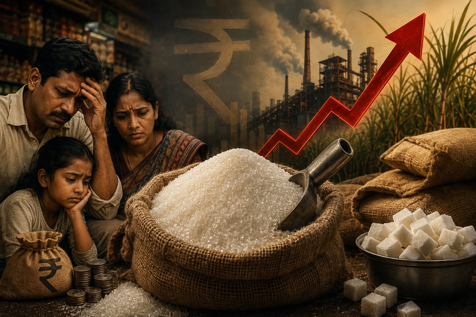 উৎপাদনে ঘাটতি, ন’বছরের সর্বনিম্নে মজুত—উৎসবের আগেই চিনির দামে তেতো স্বাদ