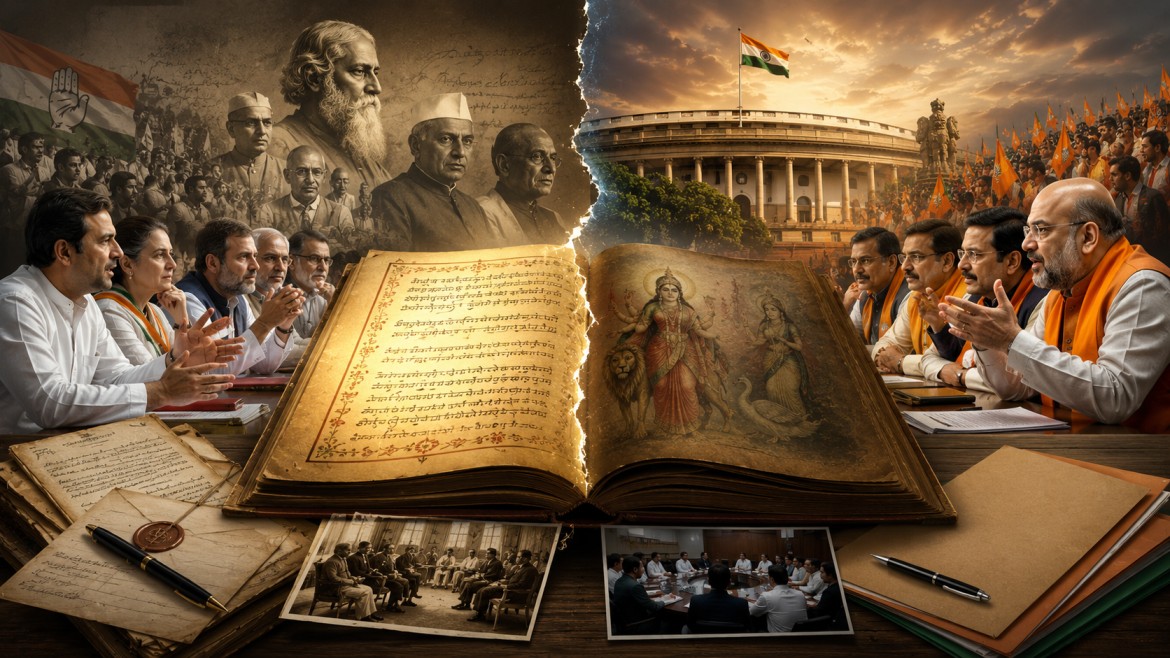 ‘বন্দে মাতরম’-এর মর্যাদা নিয়ে আপস নয়: কংগ্রেসের দু’স্তবক নীতির বিরুদ্ধে বিজেপির প্রস্তাব