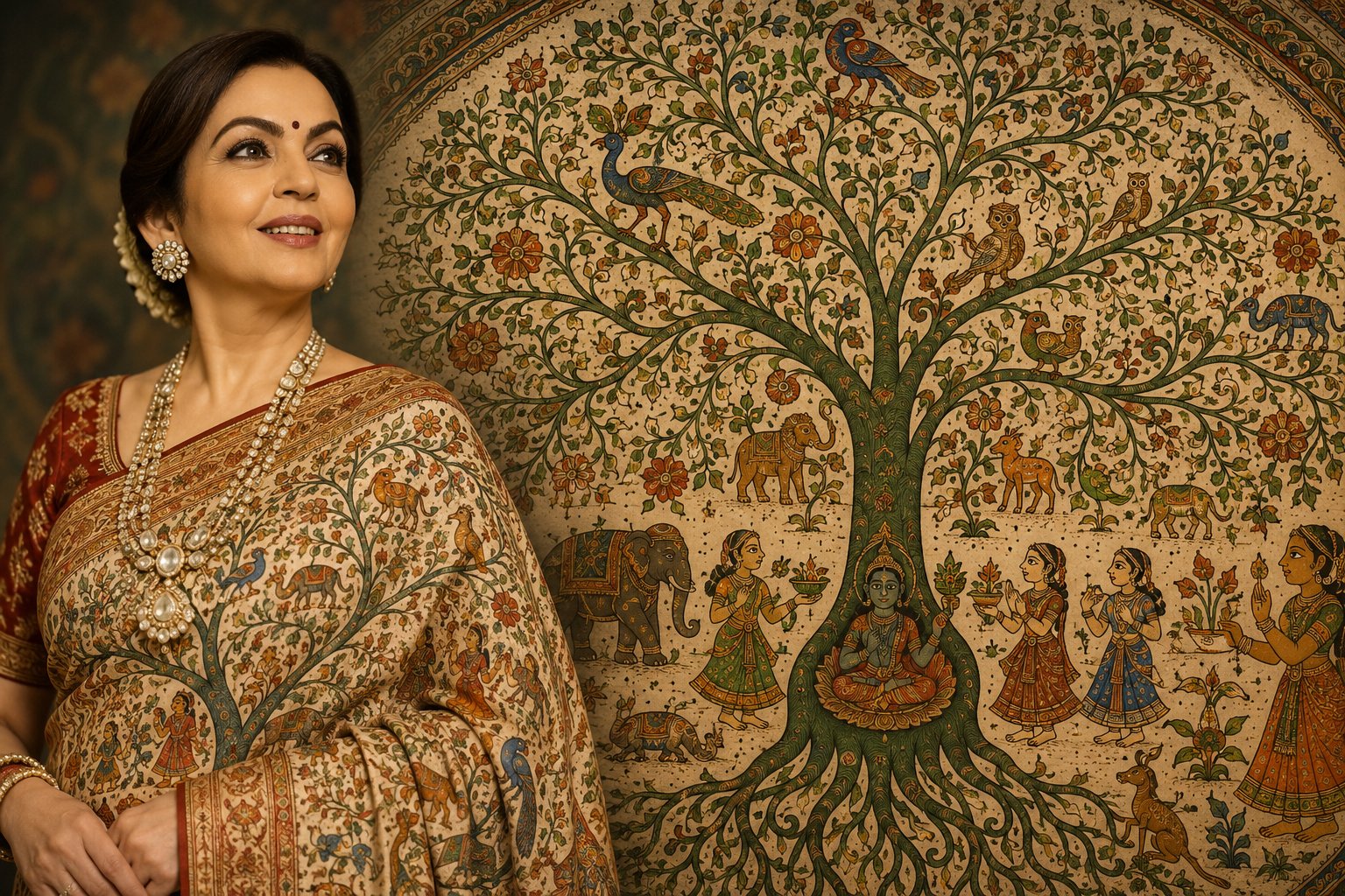 শাড়িতে ‘জীবনবৃক্ষ’