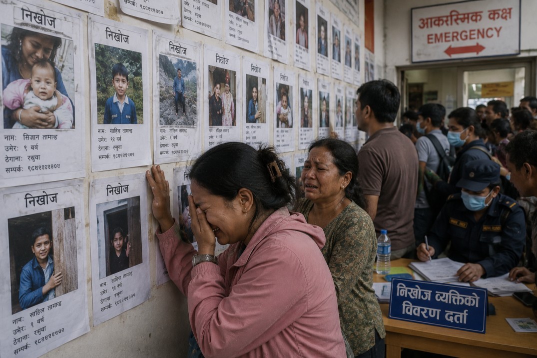 ‘গোটা গ্রামটাই নিশ্চিহ্ন’: কাঠমান্ডুর হাসপাতালে নিখোঁজ স্বজনের সন্ধানে মরিয়া পরিবার