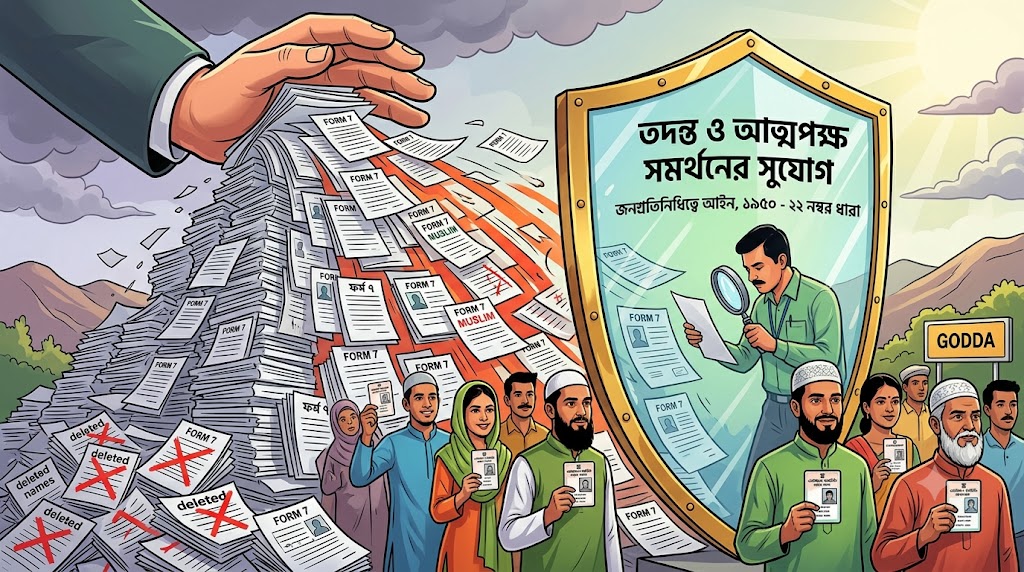 ফর্ম ৭ জমা পড়লেই নাম বাদ নয়, তদন্ত ও আত্মপক্ষ সমর্থনের সুযোগ বাধ্যতামূলক