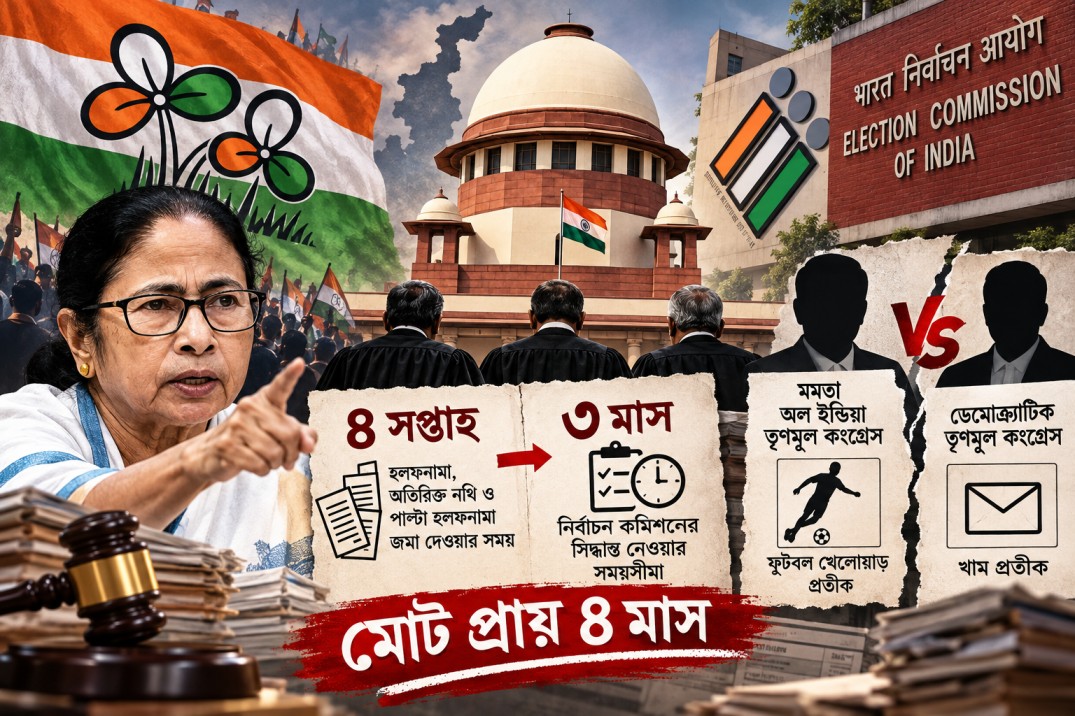 তৃণমূলের নাম-প্রতীক বিতর্কে তিন মাসের সীমা, এআই ব্যবহারের পরামর্শ সুপ্রিম কোর্টের