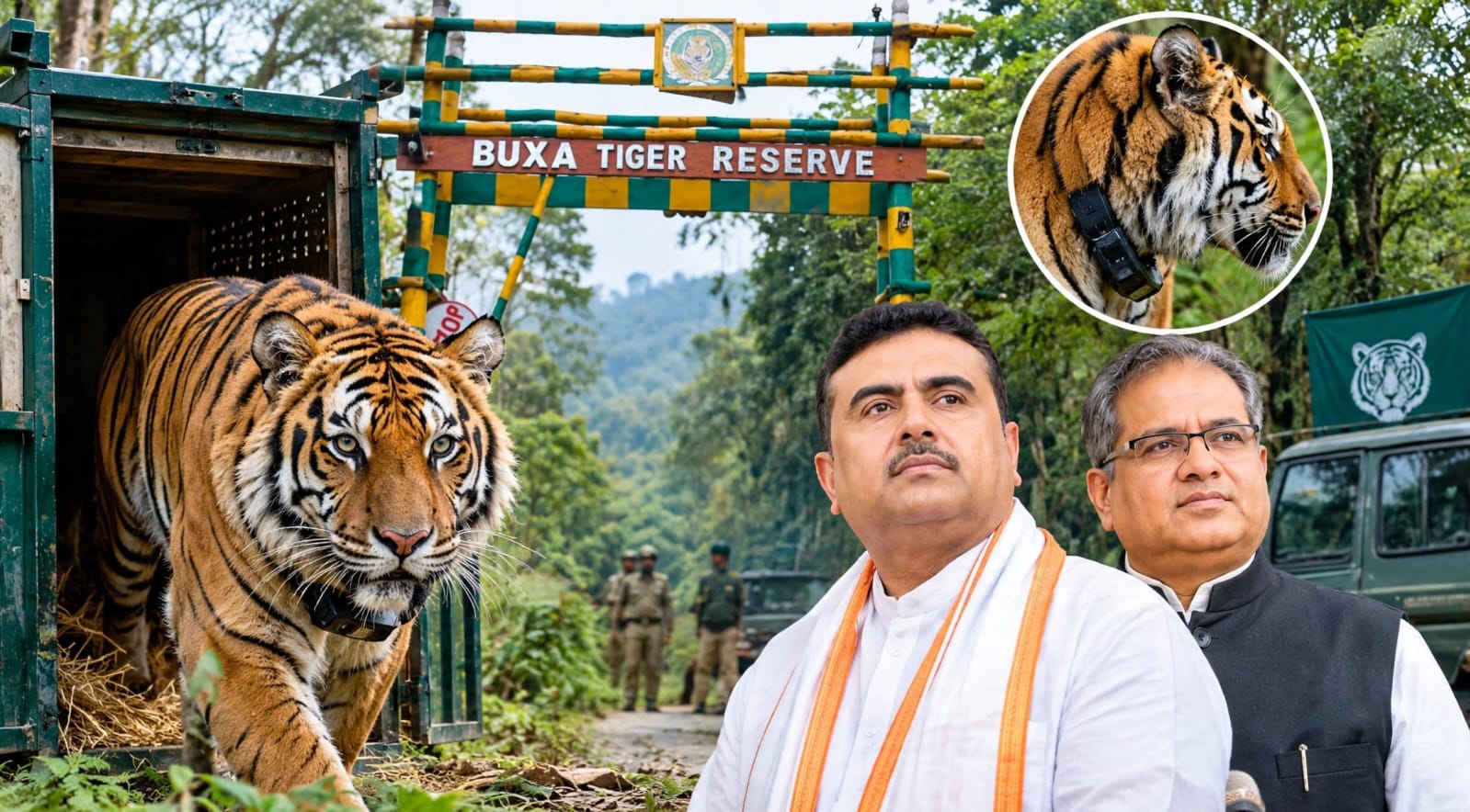 বক্সায় বাঘ ফেরানোর নতুন অধ্যায়, বিহার থেকে আনা তিন বছরের বাঘিনি মুক্ত