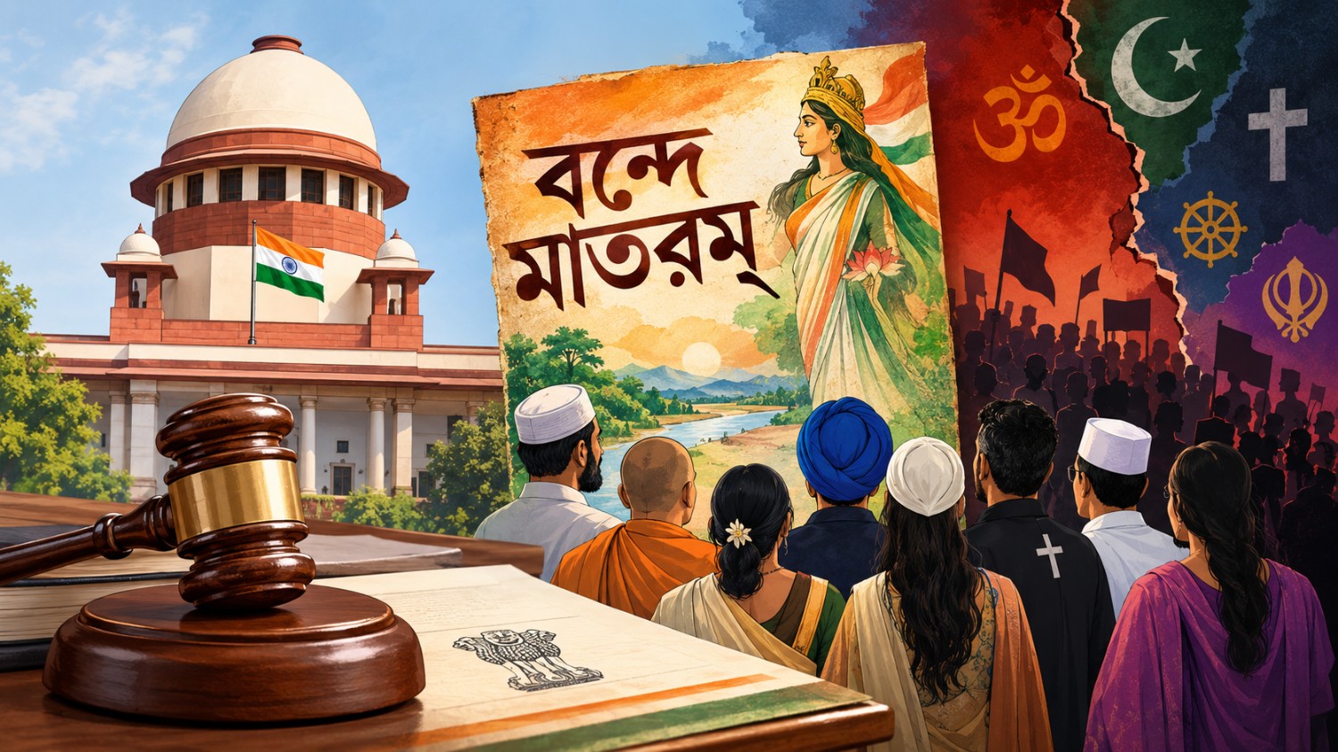 ছয় স্তবকের ‘বন্দে মাতরম্’ ‘বিভেদসৃষ্টিকারী ধর্মযুদ্ধের গান’, ধর্মতন্ত্রের পথে পদক্ষেপ: সুপ্রিম কোর্টে আবেদন
