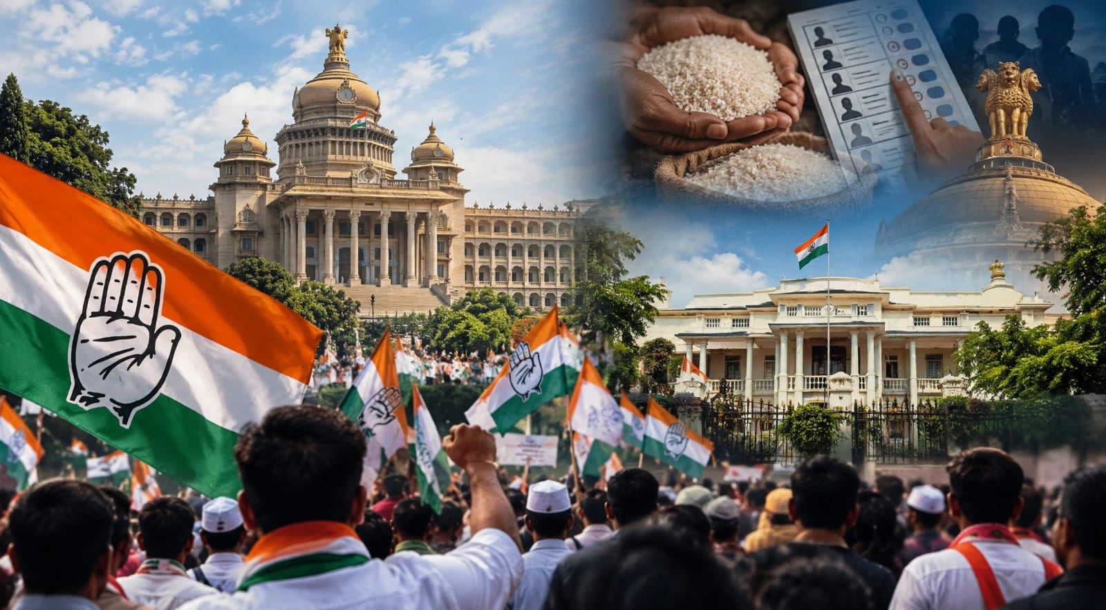 সরকারে কংগ্রেস, রাস্তাতেও: কর্নাটকে প্রতিবাদই রাজনৈতিক অস্ত্র