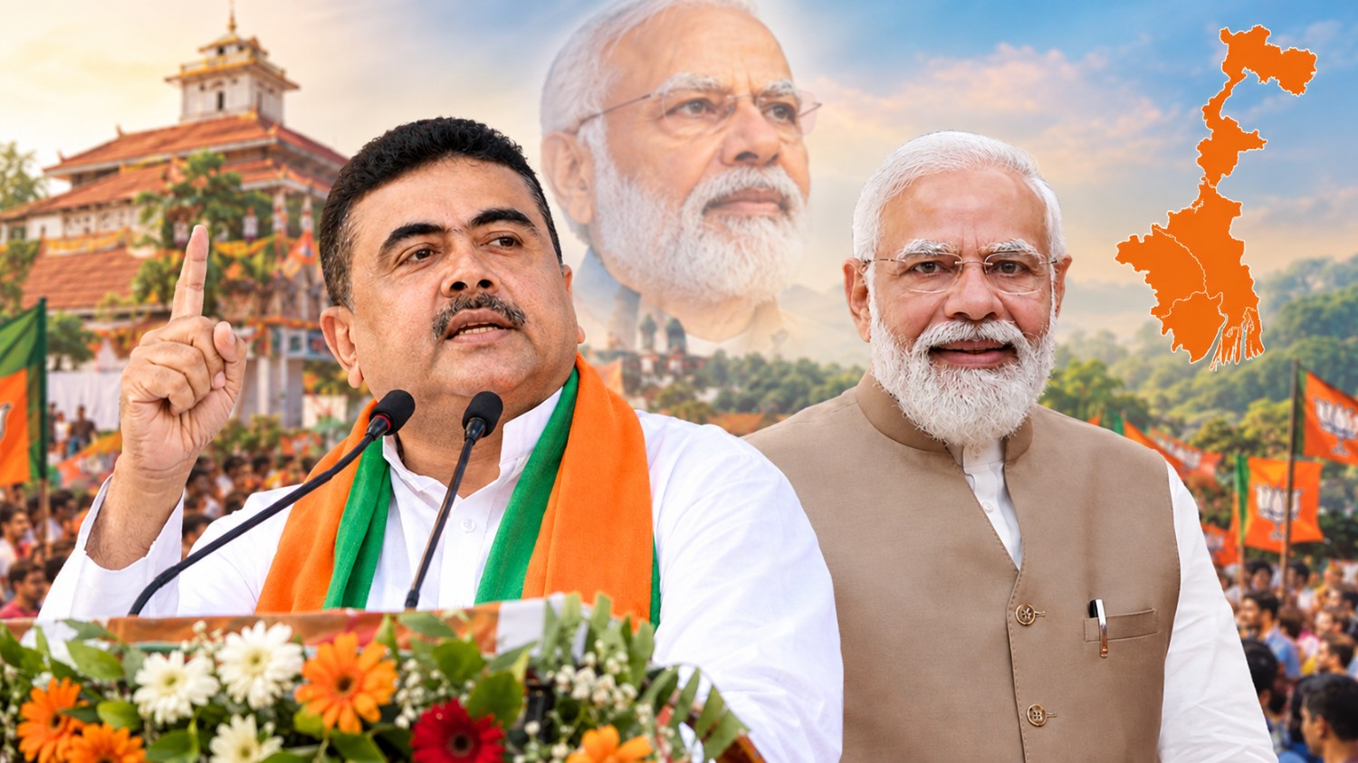 মোদি না থাকলে বাংলাকে বাঁচানো কঠিন হত’, প্রধানমন্ত্রীর জন্মভিটেয় শুভেন্দু