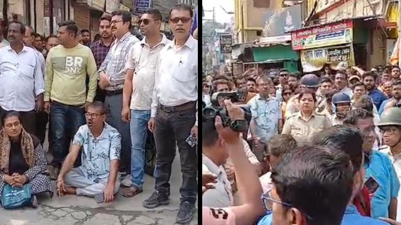 বিজেপির কার্যালয়ের জমি বিবাদ ঘিরে ধুন্ধুমার কাণ্ড