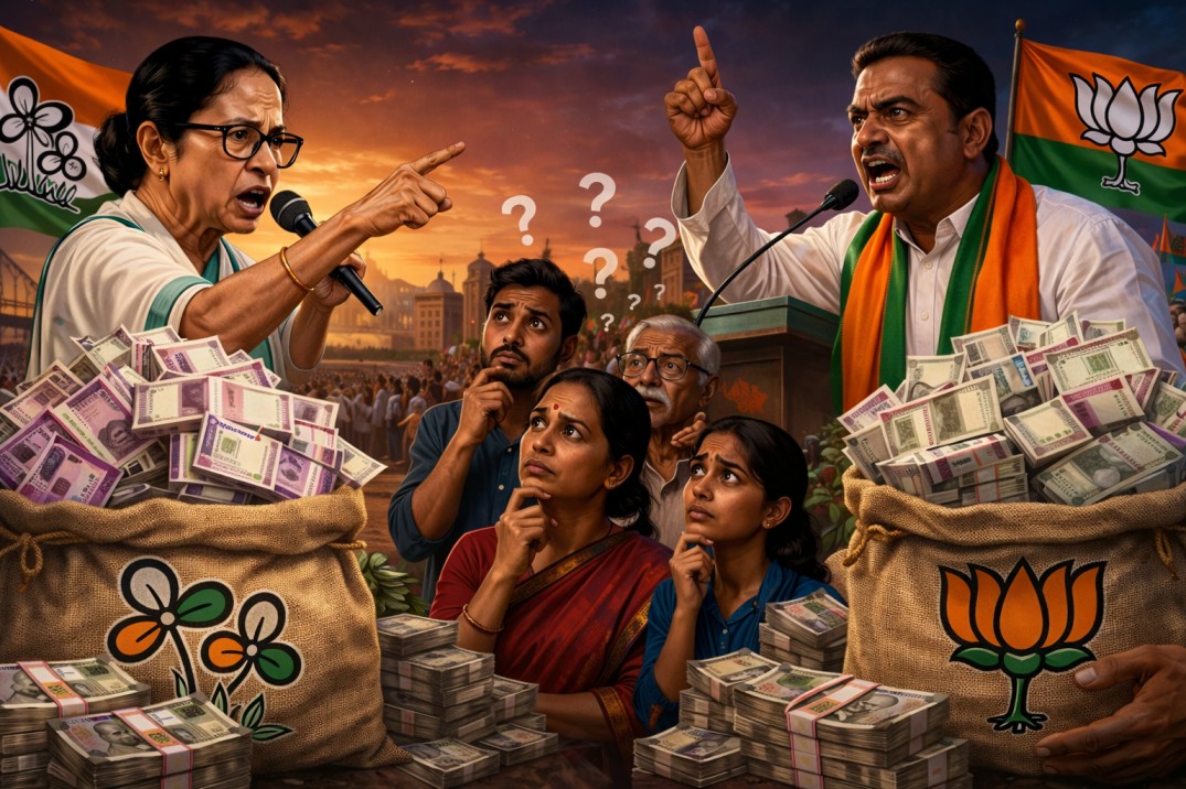 ভাতার মহাভারত: বাংলার ভোটযুদ্ধে টাকার বন্যা