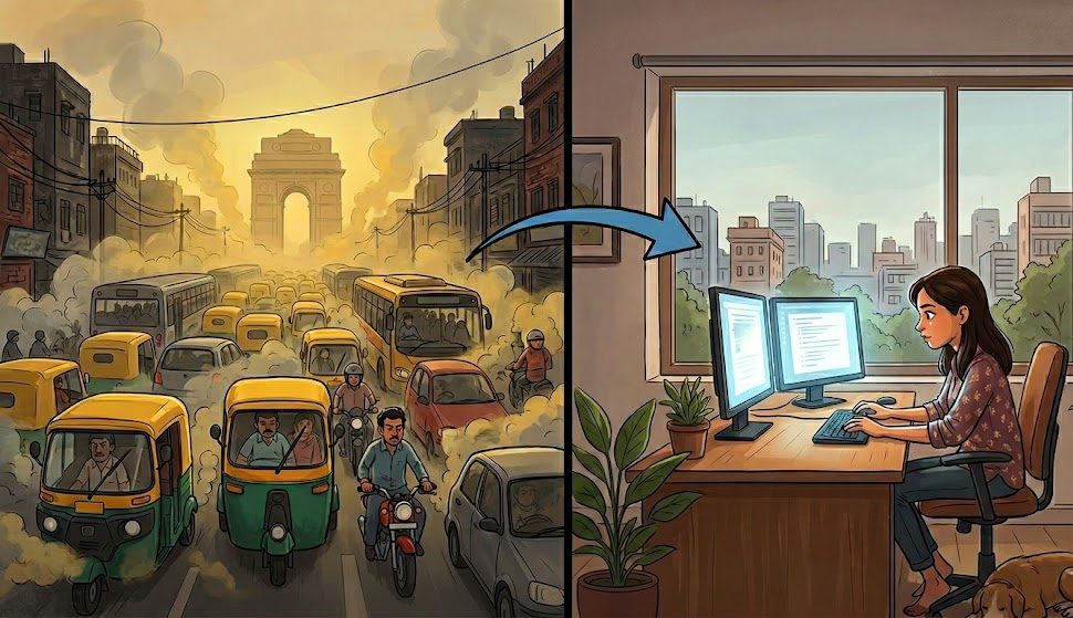 দূষণ কমাতে ‘ওয়ার্ক ফ্রম হোম’ দিল্লিতে