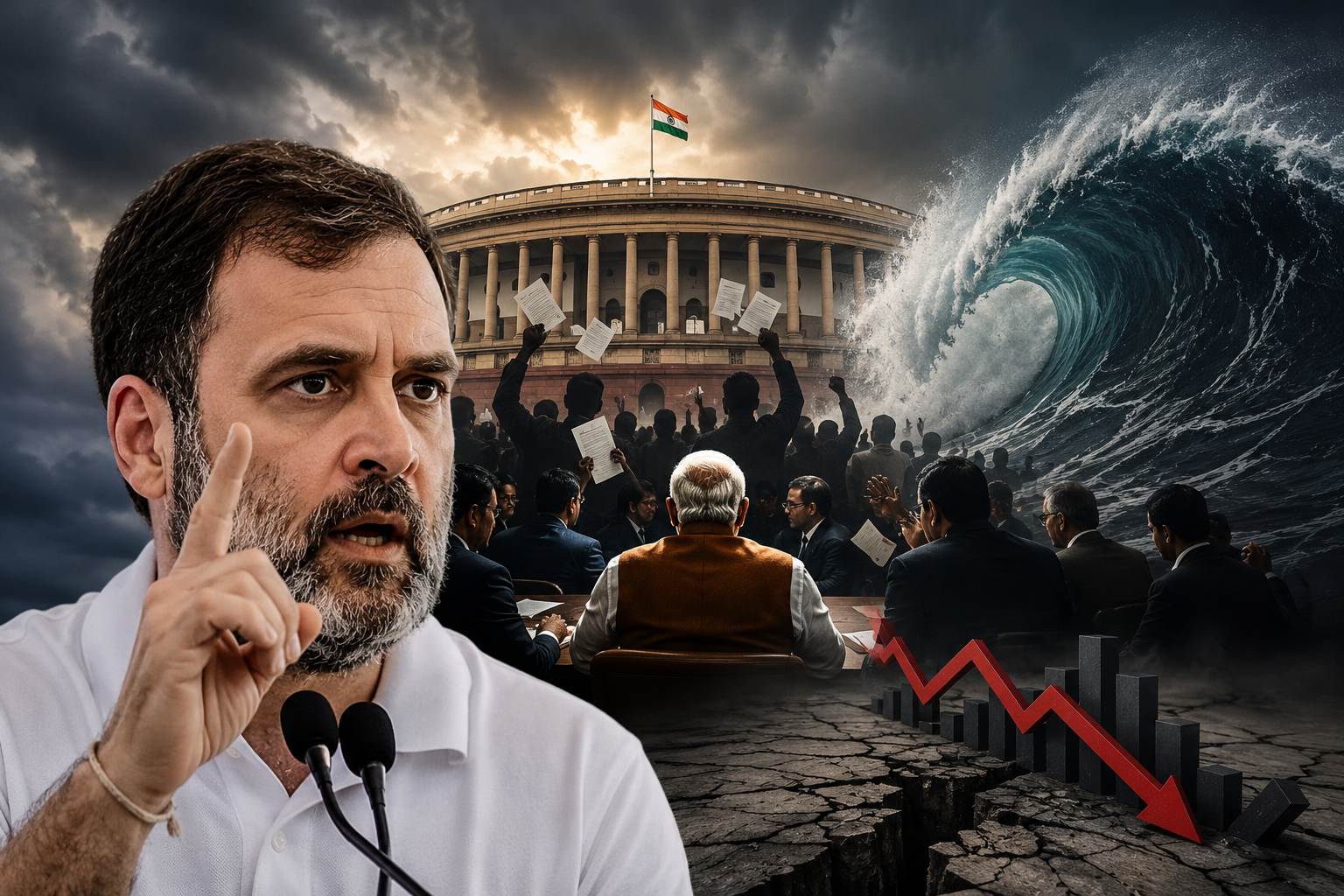মোদী সরকারে‘প্রাতিষ্ঠানিক বিদ্রোহ’-এর ভবিষ্যদ্বাণী রাহুলের, সামনে ‘অর্থনৈতিক সুনামি’র আশঙ্কা