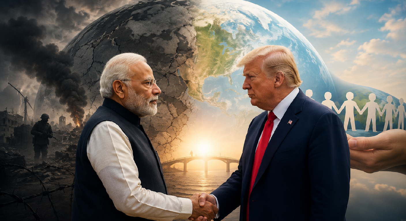ট্রাম্পের সামনেই মোদীর বার্তা: বিশ্বাসের সংকটে বিশ্ব, আস্থা পুনর্গঠন এখন জরুরি