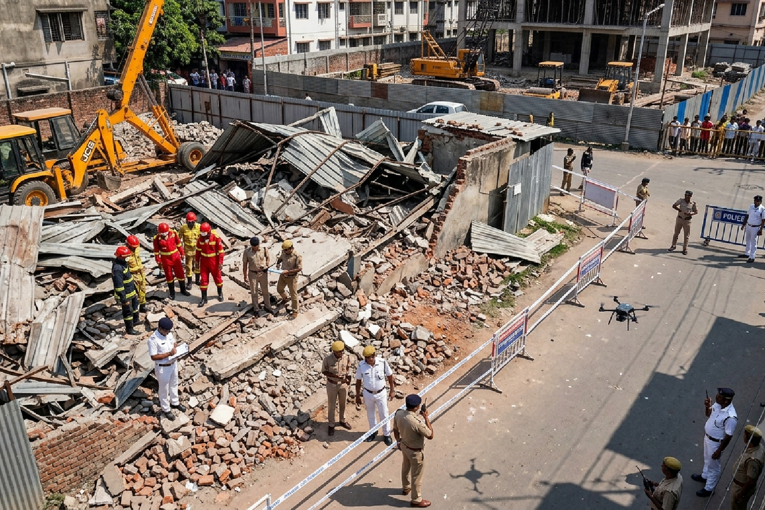 তারাতলার গুদাম ধস: নির্মাণে ব্রেক, রাজ্যজুড়ে কড়া নজরদারি