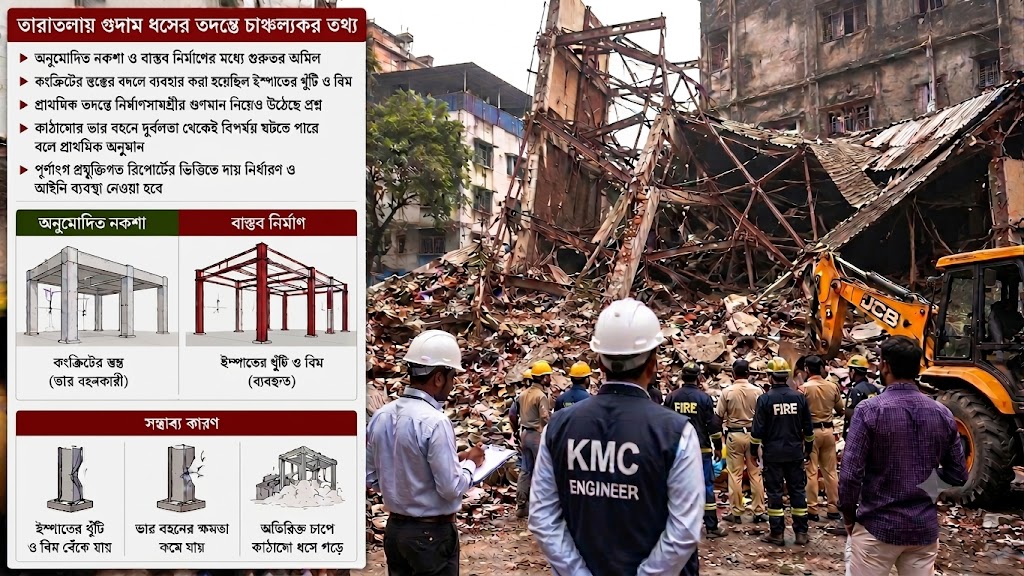 নকশার কংক্রিটের স্তম্ভ হয়ে গেল ইস্পাতের খুঁটি