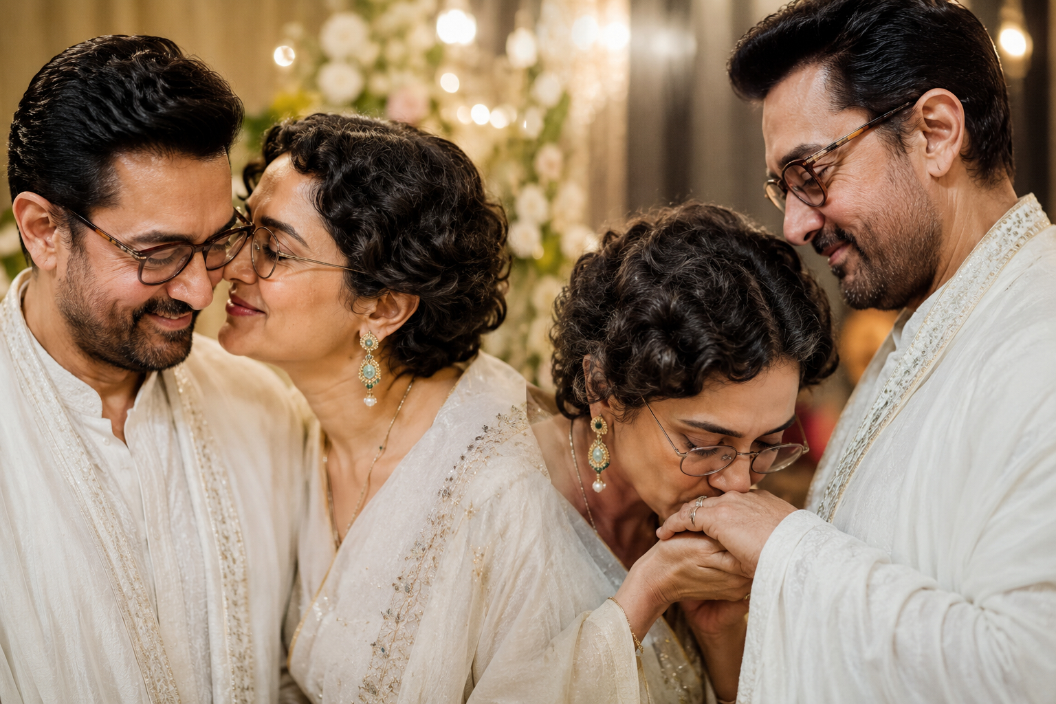 বিয়ের মঞ্চে গৌরীর হাতে চুম্বন, ভাইরাল আমির