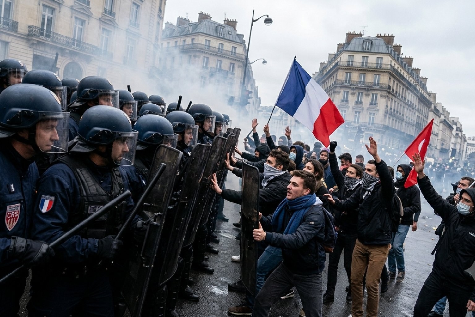 Why are the police so harsh in suppressing protests in France: State authority vs. street resistance