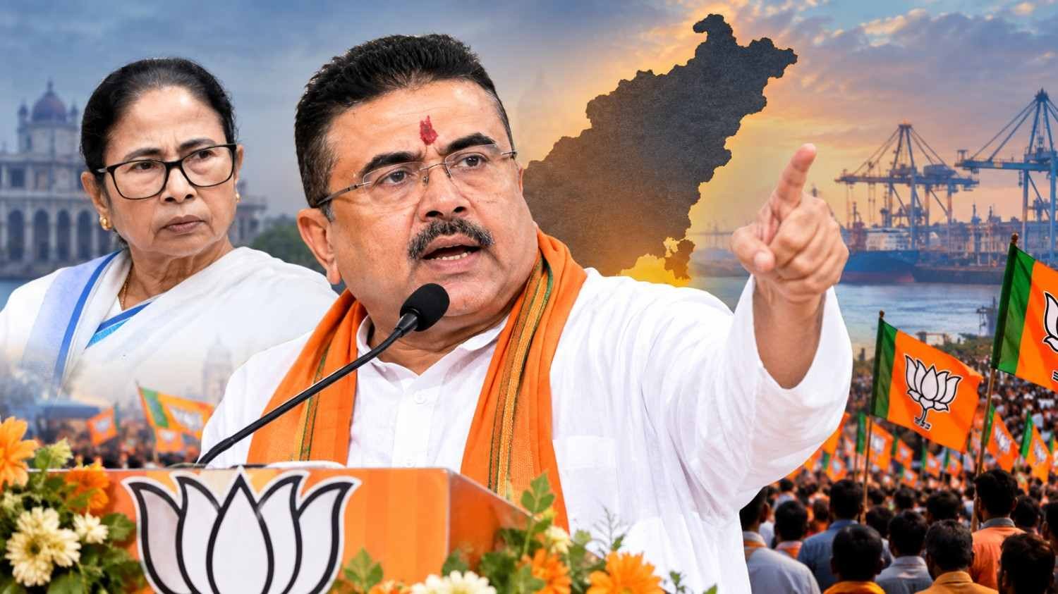 প্রতীকী ছবি: হলদিয়া পুরভোটে বিজেপির সব আসনে জয়ের ডাক শুভেন্দু অধিকারীর, রাজনৈতিক সংঘাতের আবহে মমতা বন্দ্যোপাধ্যায়।