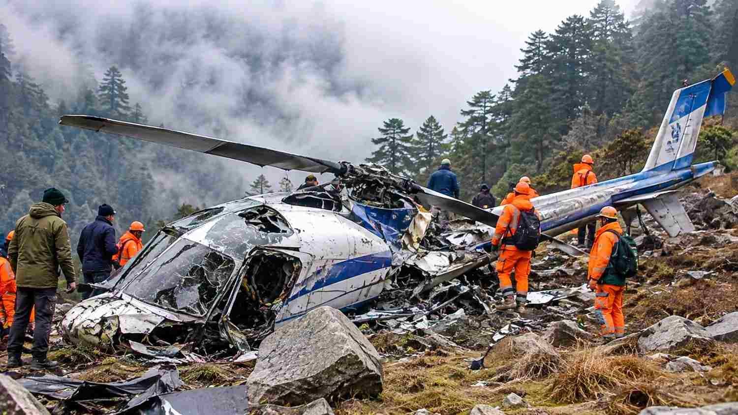 প্রতীকী ছবি: উত্তরাখণ্ডের পাহাড়ি এলাকায় হেলিকপ্টার দুর্ঘটনার পর ধ্বংসাবশেষ ঘিরে উদ্ধারকাজ ও তদন্ত চালাচ্ছেন বিপর্যয় মোকাবিলা কর্মীরা।
