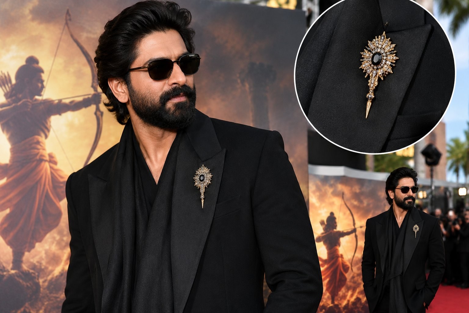 Sonali Dashanan in black: Yash's brooch catches the eye at the Los Angeles premiere of 'Ramayan'