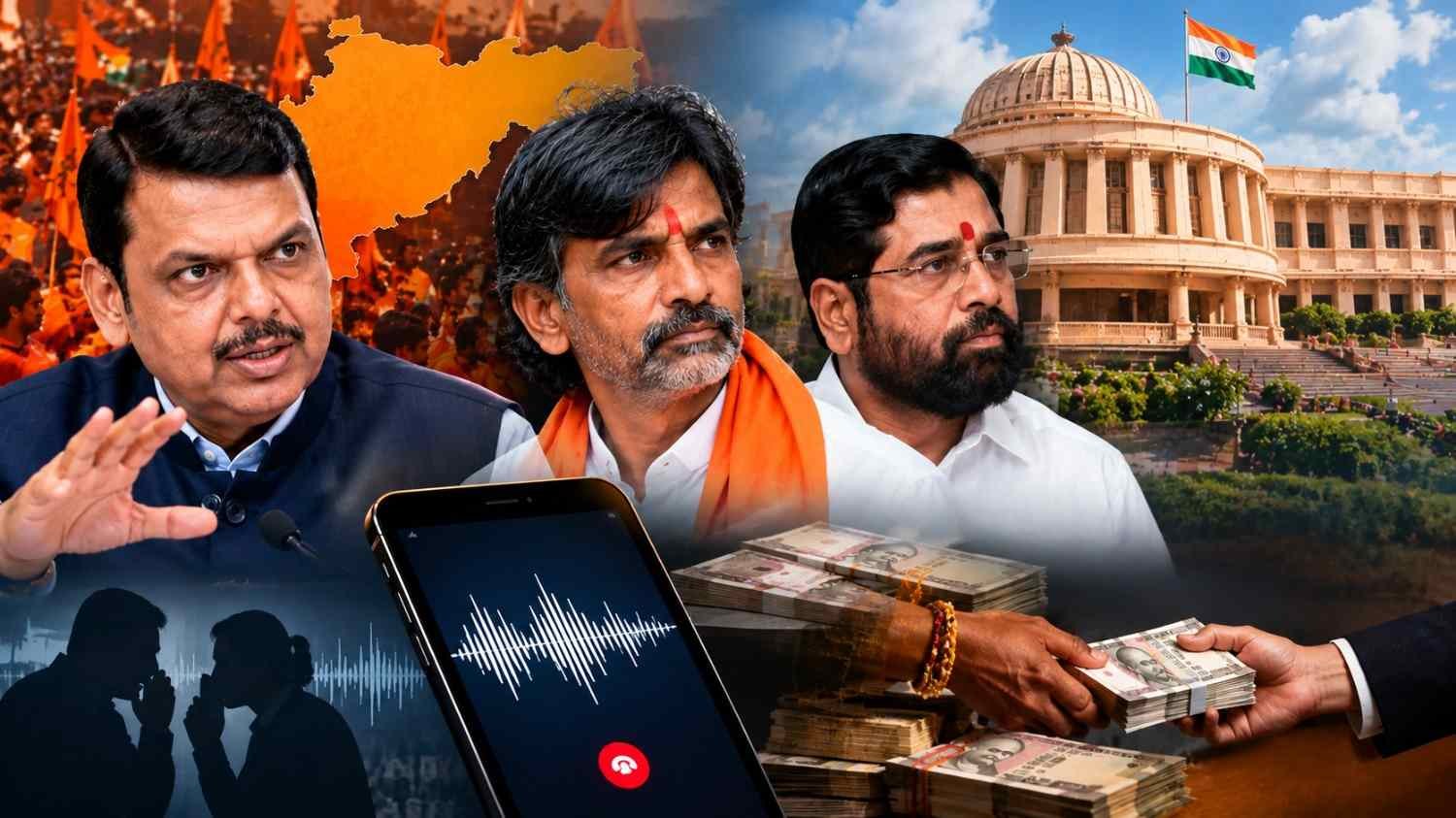 প্রতীকী ছবি: মনোজ জারাঙ্গে-পাটিলের প্রকাশিত অডিয়ো ঘিরে ৫০০ কোটি টাকা লেনদেনের অভিযোগ, ফরেনসিক তদন্ত এবং মহারাষ্ট্রের শাসক জোটের অভ্যন্তরীণ রাজনৈতিক সংঘাত।